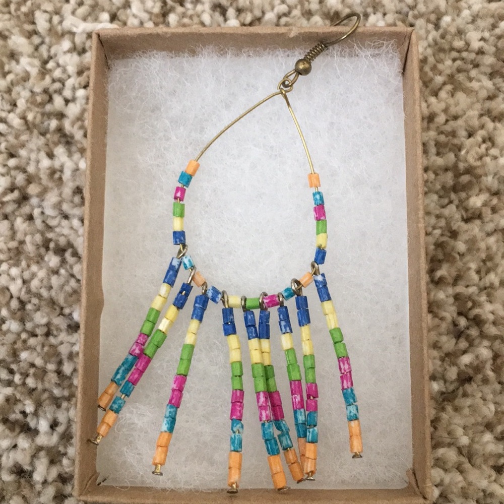 Colorful handmade drop earrings